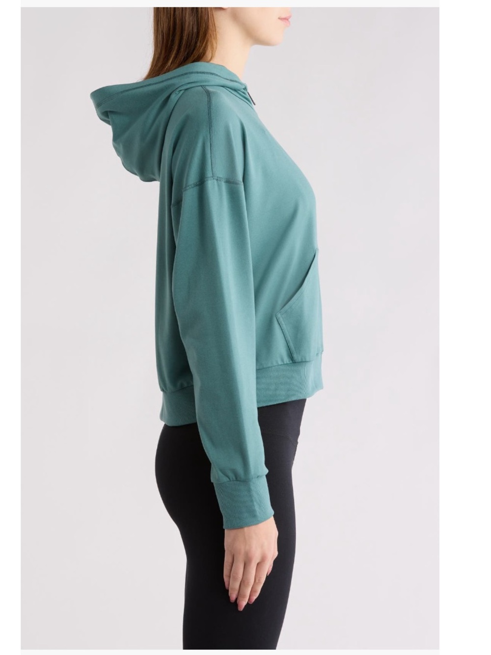 Vuori Halo Modern Women's Teal Zip-Up Hooded Jacket Large NWT - Picture 3 of 7